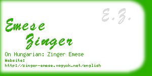 emese zinger business card
